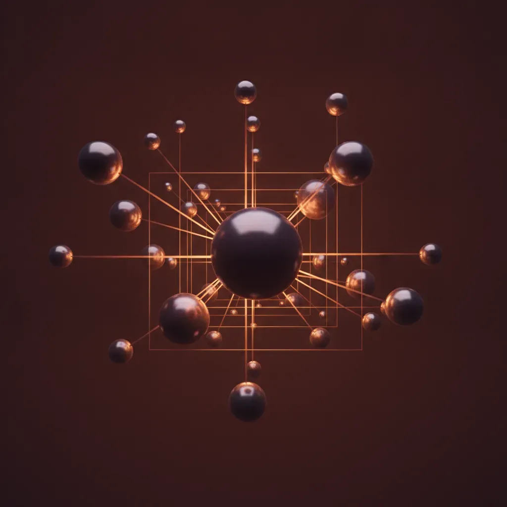 Abstract 3D rendering of interconnected data nodes in a multi-region network architecture.
